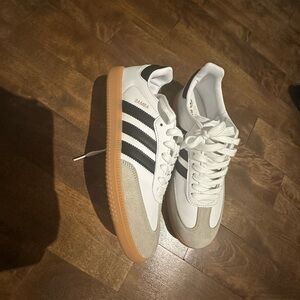 Adidas Samba White and Black with Gum Sole
